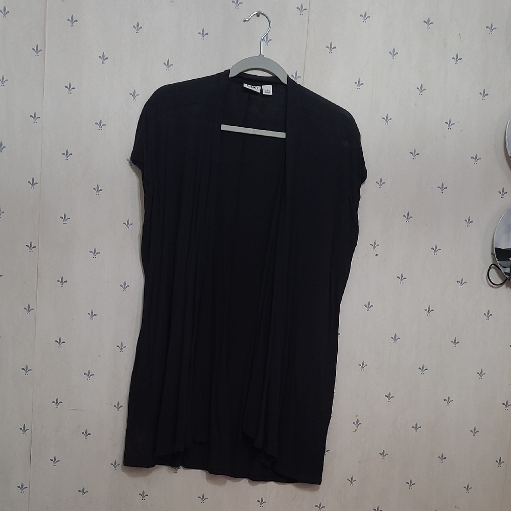 Black Open Front Cardigan